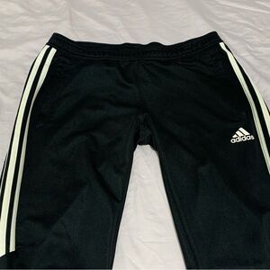 Adidas Climacool Black Joggers with White Stripes Pockets Zipper Medium Soccer